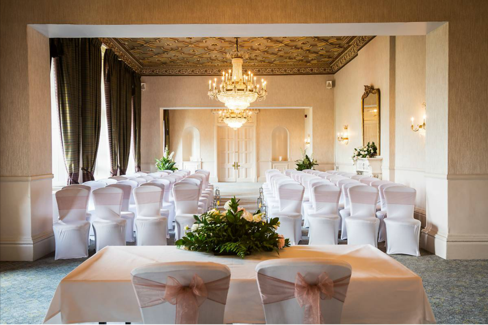 Reception setup at Walton Hall